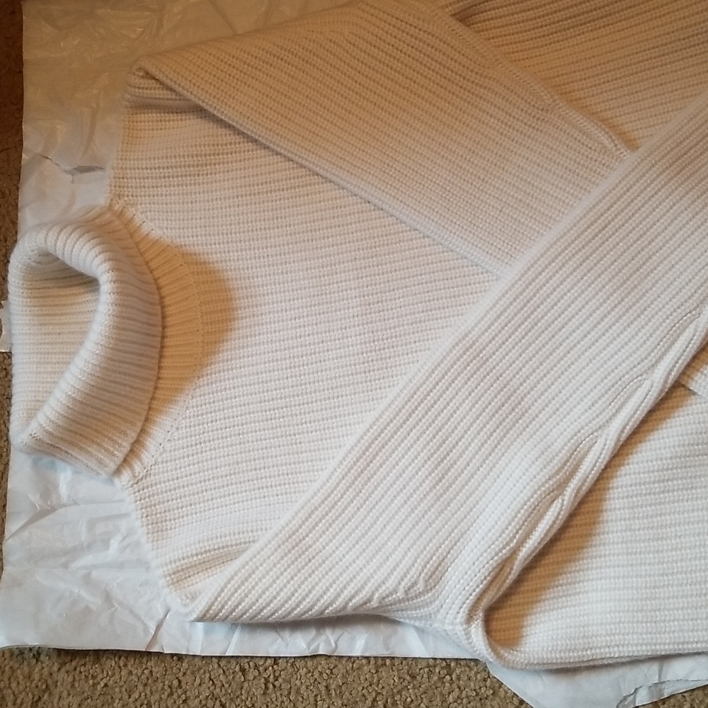 HP🎉 Jenni Kayne Cashmere Turtleneck Sweater Ivory White Oversized NWOT! - Picture 3 of 11
